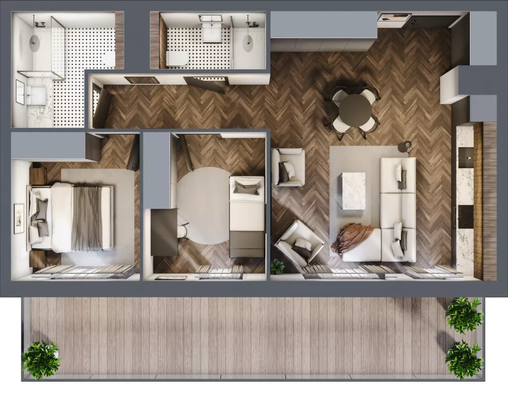 3 pokoje, mieszkanie 61,75 m², piętro 3, oferta nr G.3.02, Nad Odrą, Szczecin, Śródmieście, Łasztownia, ul. Celna 4