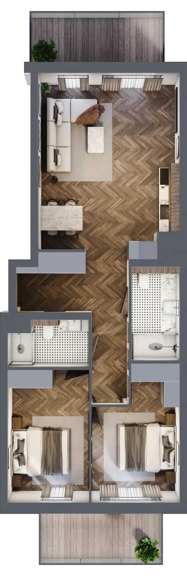 3 pokoje, mieszkanie 69,40 m², piętro 4, oferta nr E.4.04, Nad Odrą, Szczecin, Śródmieście, Łasztownia, ul. Celna 4