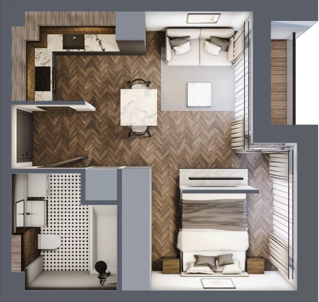 1 pokój, mieszkanie 31,20 m², piętro 2, oferta nr B101, Nad Odrą 3, Szczecin, Śródmieście, Łasztownia, ul. Celna 4