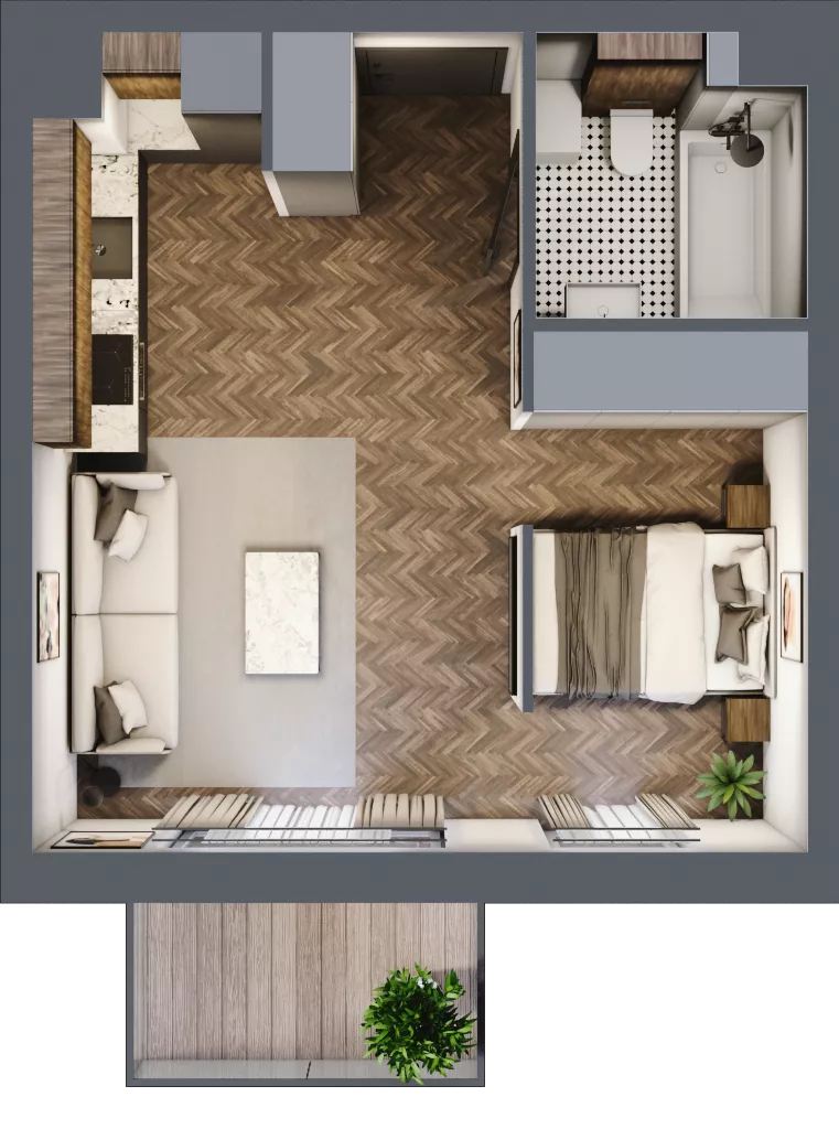 1 pokój, mieszkanie 33,13 m², piętro 4, oferta nr B312, Nad Odrą 3, Szczecin, Śródmieście, Łasztownia, ul. Celna 4
