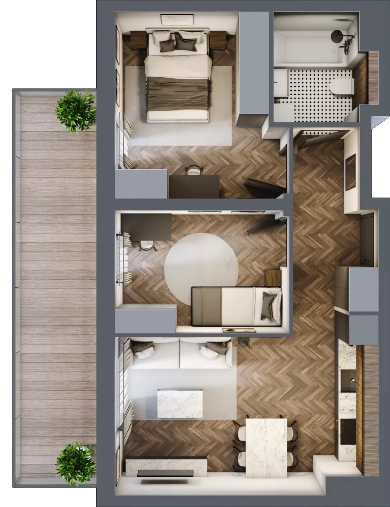 3 pokoje, mieszkanie 48,10 m², piętro 3, oferta nr B204, Nad Odrą 3, Szczecin, Śródmieście, Łasztownia, ul. Celna 4