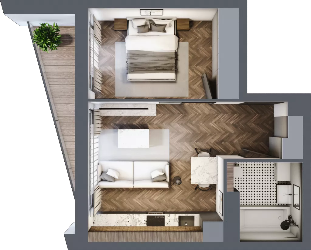 2 pokoje, mieszkanie 35,30 m², piętro 2, oferta nr A104, Nad Odrą 3, Szczecin, Śródmieście, Łasztownia, ul. Celna 4