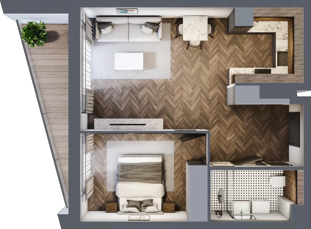 2 pokoje, mieszkanie 46,26 m², piętro 3, oferta nr A205, Nad Odrą 3, Szczecin, Śródmieście, Łasztownia, ul. Celna 4