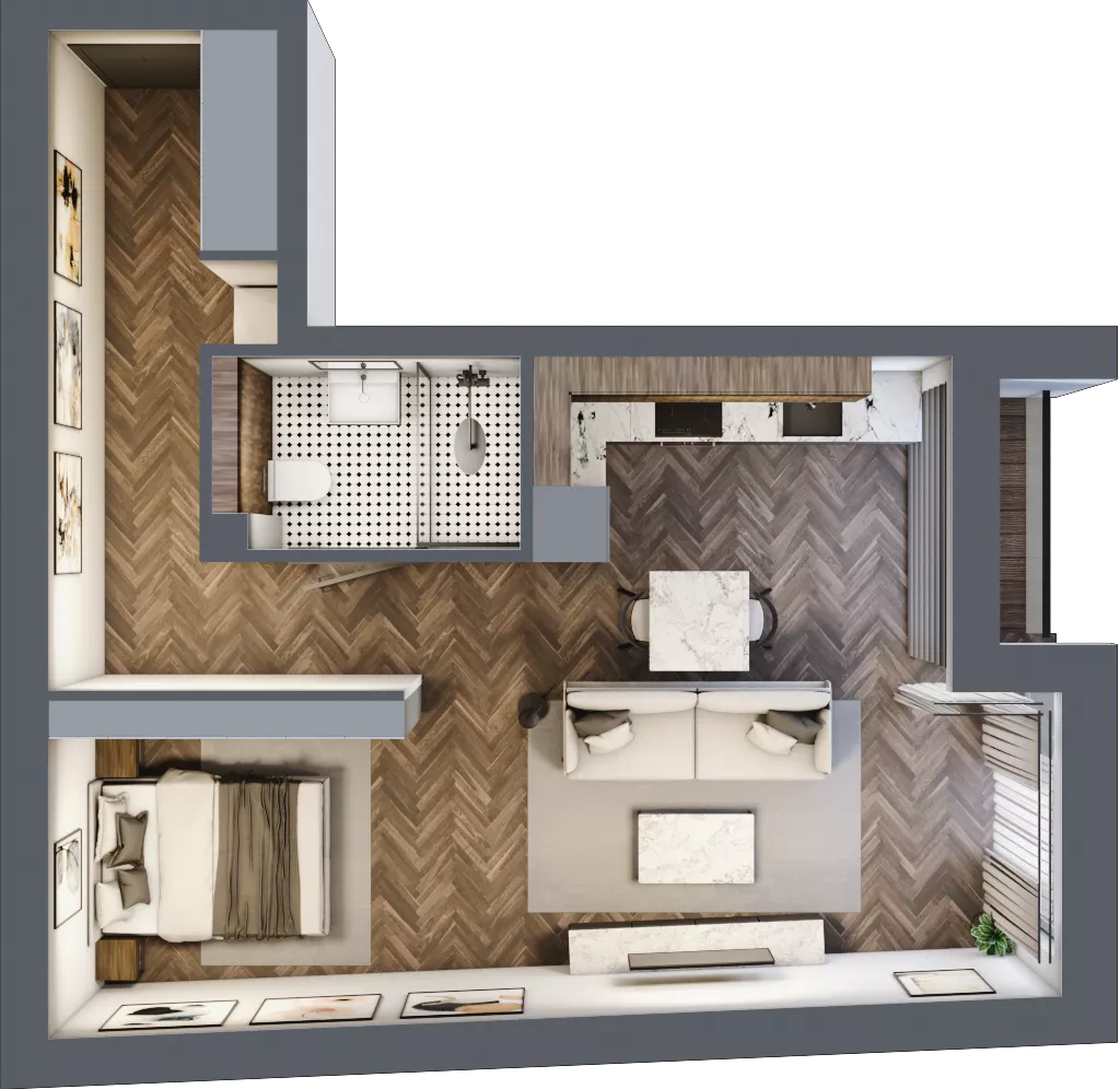 1 pokój, mieszkanie 41,98 m², piętro 2, oferta nr B104, Nad Odrą 3, Szczecin, Śródmieście, Łasztownia, ul. Celna 4