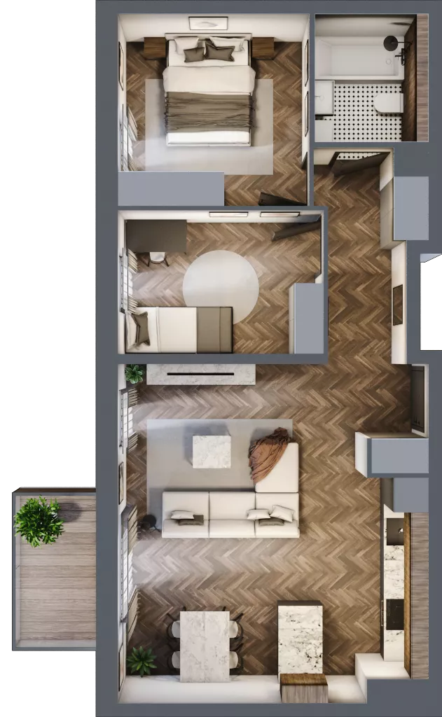 3 pokoje, mieszkanie 58,98 m², piętro 4, oferta nr B304, Nad Odrą 3, Szczecin, Śródmieście, Łasztownia, ul. Celna 4