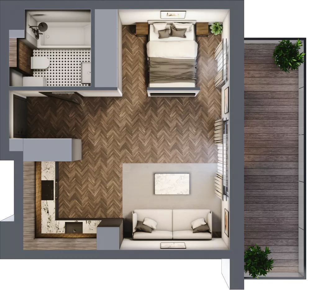 1 pokój, mieszkanie 34,06 m², piętro 3, oferta nr A202, Nad Odrą 3, Szczecin, Śródmieście, Łasztownia, ul. Celna 4