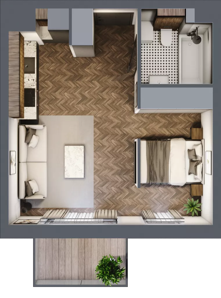1 pokój, mieszkanie 32,99 m², piętro 8, oferta nr B712, Nad Odrą 3, Szczecin, Śródmieście, Łasztownia, ul. Celna 4