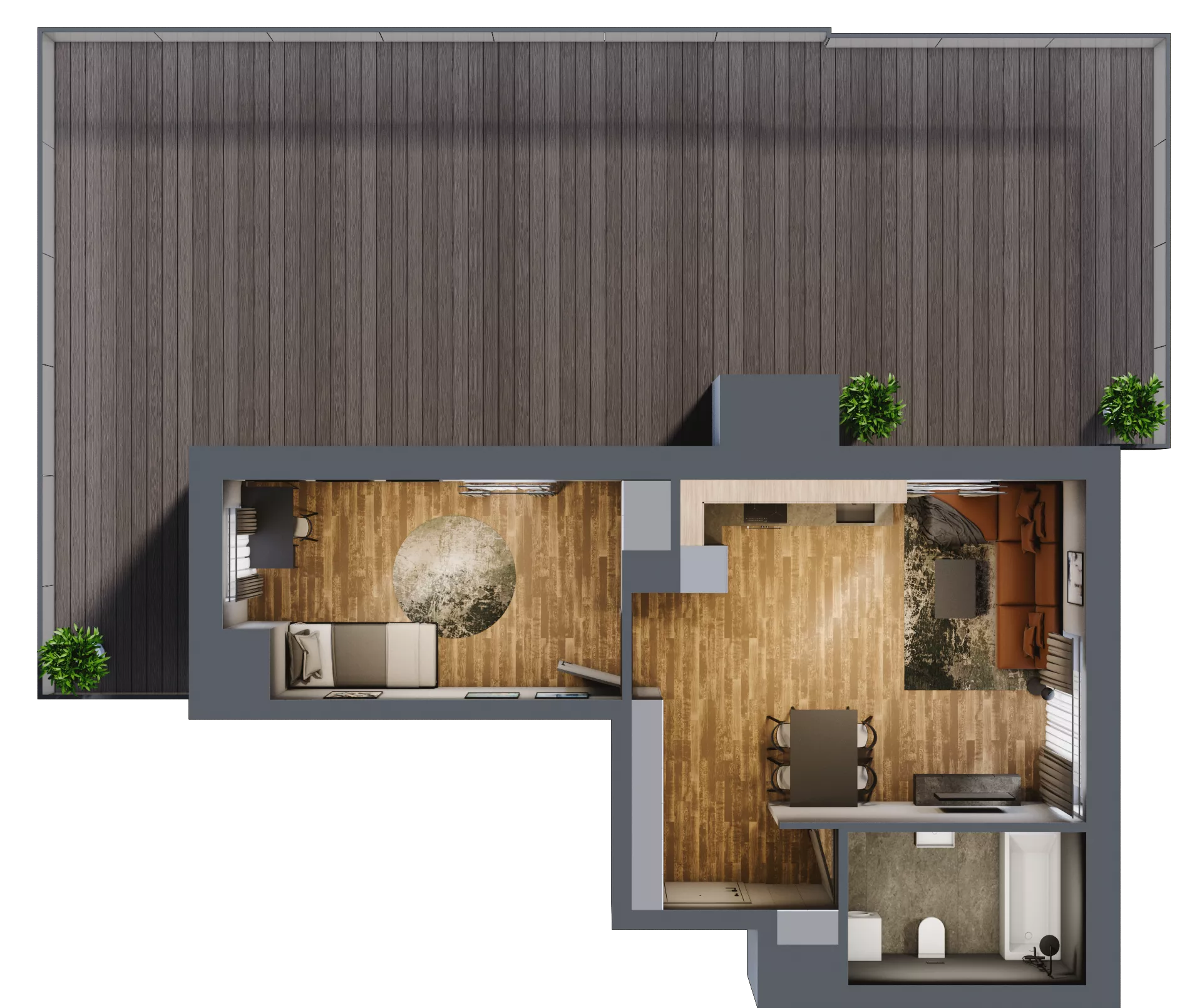 2 pokoje, mieszkanie 46,78 m², piętro 4, oferta nr B.4.25, Osiedle Kwintet, Warszawa, Białołęka, Grodzisk, ul. Podwójna 2, 4, 6, 8, 10