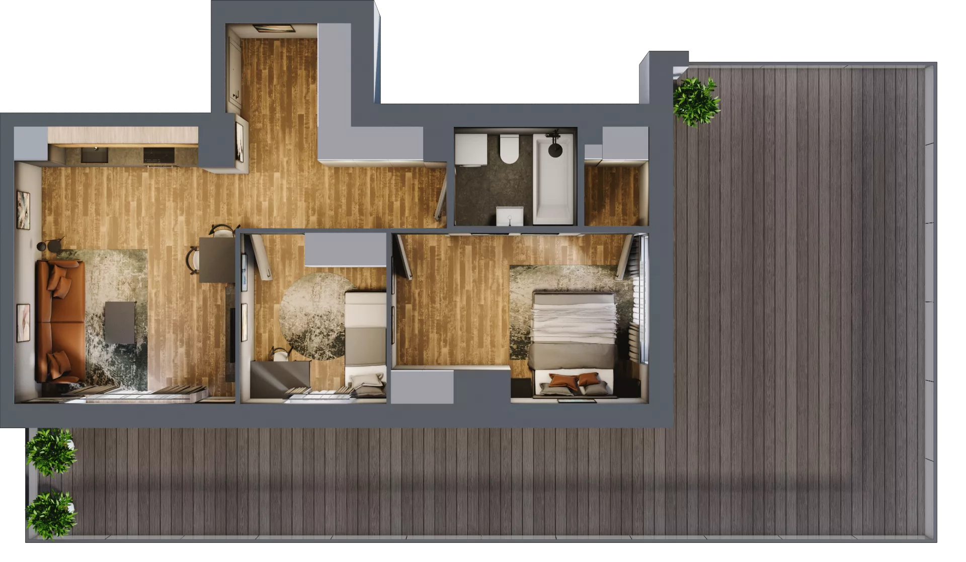 3 pokoje, mieszkanie 56,12 m², piętro 4, oferta nr B.4.27, Osiedle Kwintet, Warszawa, Białołęka, Grodzisk, ul. Podwójna 2, 4, 6, 8, 10