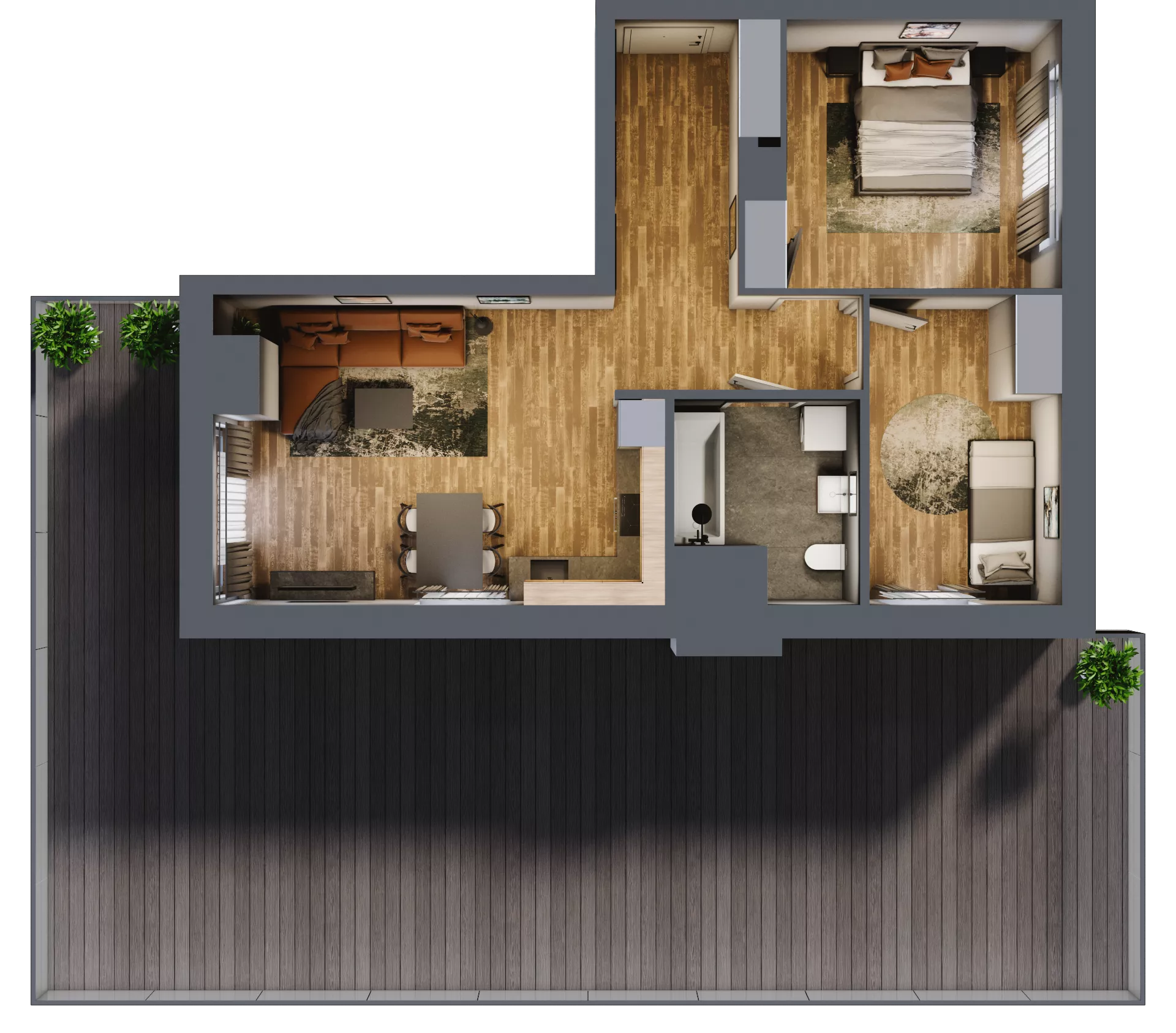 3 pokoje, mieszkanie 59,86 m², piętro 4, oferta nr B.5.27, Osiedle Kwintet, Warszawa, Białołęka, Grodzisk, ul. Podwójna 2, 4, 6, 8, 10