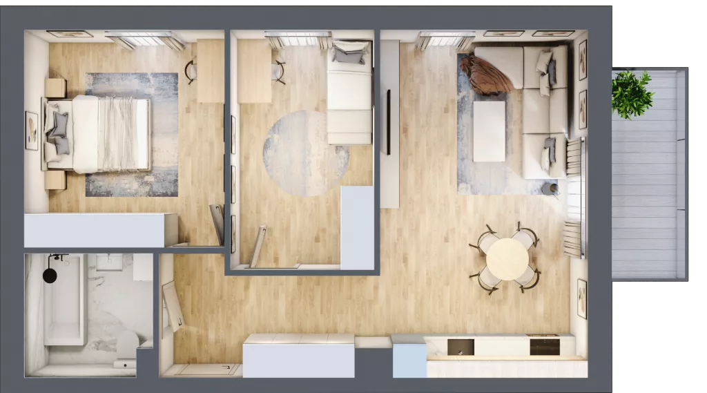 3 pokoje, mieszkanie 60,27 m², piętro 1, oferta nr 11B.M5, Willa Magnolia, Siechnice, ul. Magnoliowa