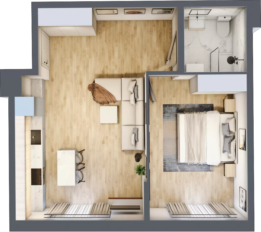 2 pokoje, mieszkanie 45,97 m², piętro 4, oferta nr 32, Stalowa 65 - przy stacji metra, Warszawa, Praga Północ, Nowa Praga, ul. Stalowa 65