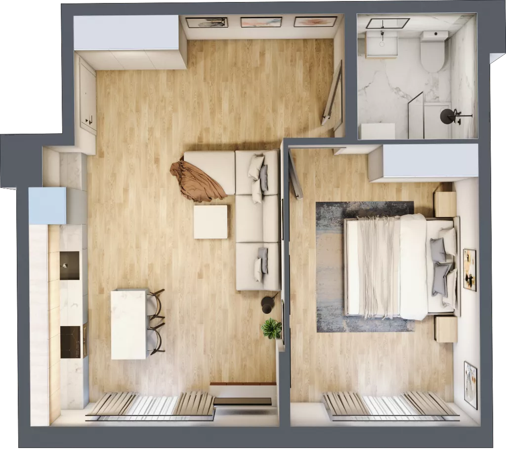 2 pokoje, mieszkanie 44,36 m², piętro 1, oferta nr 5, Stalowa 65 - przy stacji metra, Warszawa, Praga Północ, Nowa Praga, ul. Stalowa 65