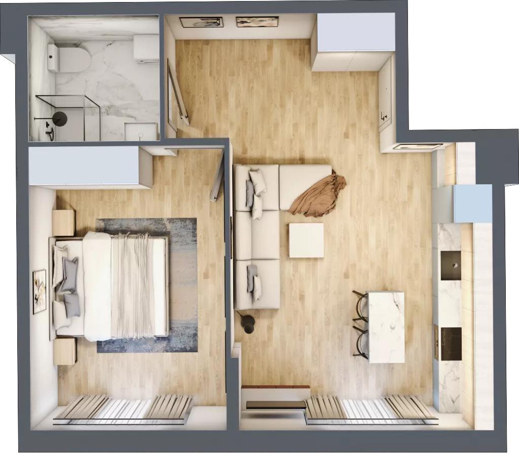 2 pokoje, mieszkanie 43,11 m², piętro 4, oferta nr 33, Stalowa 65 - przy stacji metra, Warszawa, Praga Północ, Nowa Praga, ul. Stalowa 65