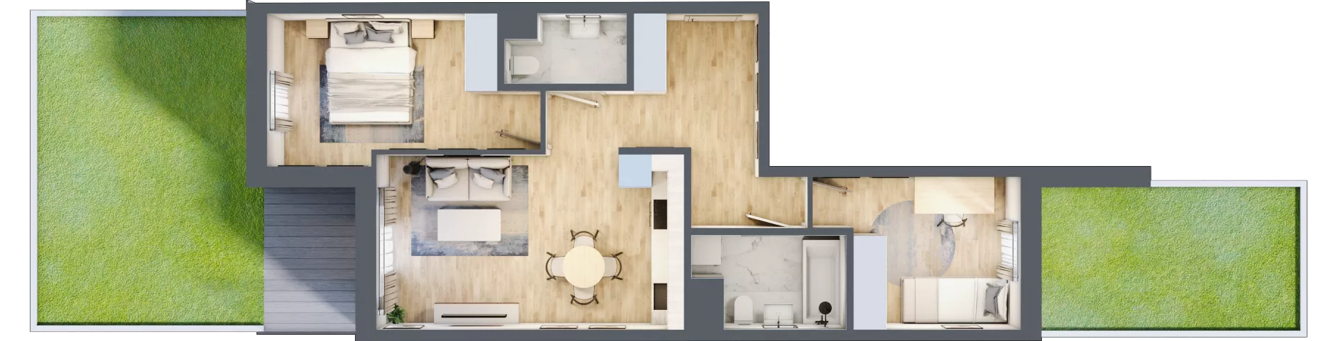 3 pokoje, mieszkanie 55,50 m², parter, oferta nr E_7, 3 Ogrody, Zamienie, ul. Anyżkowa