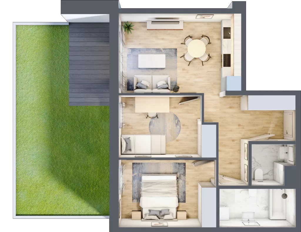3 pokoje, mieszkanie 53,76 m², parter, oferta nr E_8, 3 Ogrody, Zamienie, ul. Anyżkowa