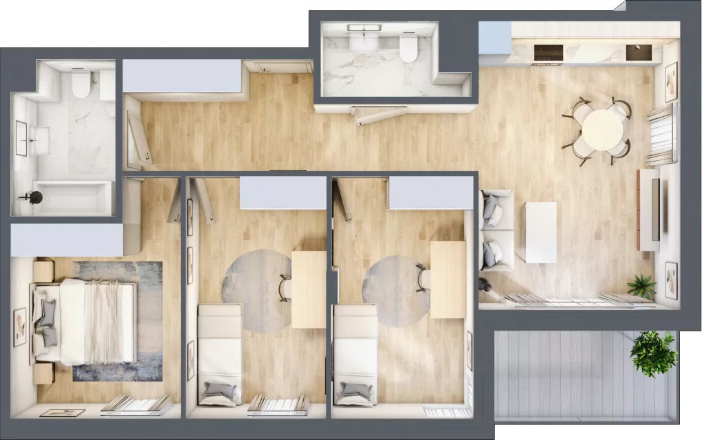 4 pokoje, mieszkanie 73,67 m², piętro 1, oferta nr E_51, 3 Ogrody, Zamienie, ul. Anyżkowa