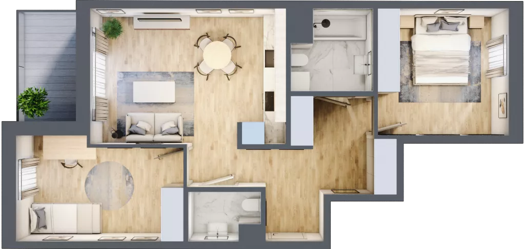 3 pokoje, mieszkanie 61,76 m², piętro 1, oferta nr E_52, 3 Ogrody, Zamienie, ul. Anyżkowa