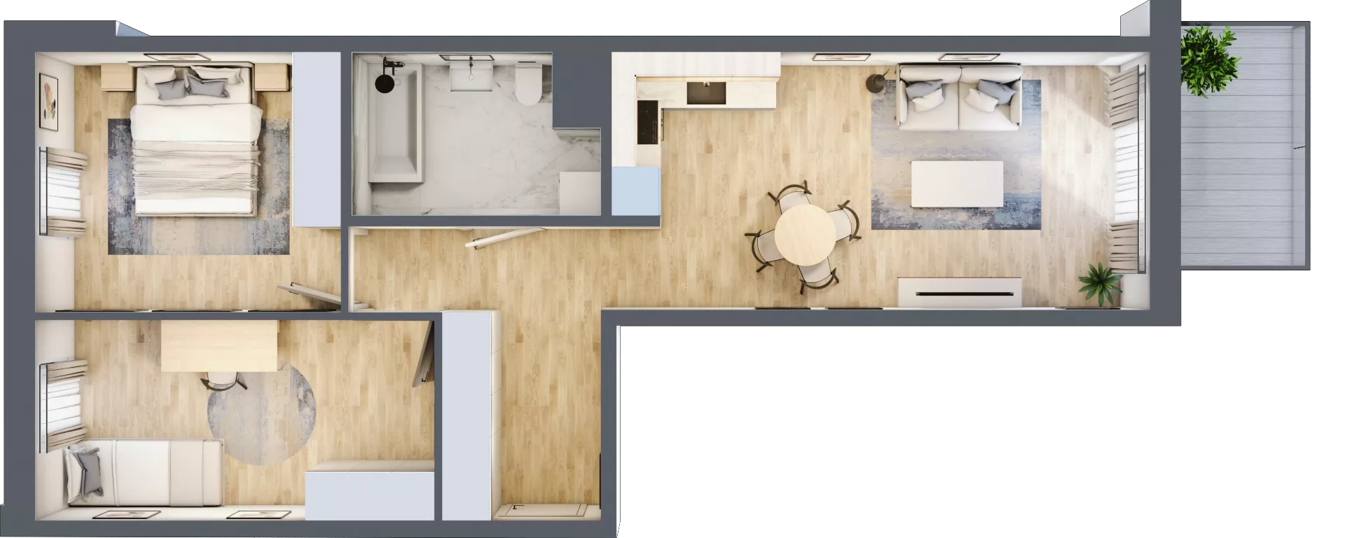 3 pokoje, mieszkanie 59,46 m², piętro 2, oferta nr E_53, 3 Ogrody, Zamienie, ul. Anyżkowa