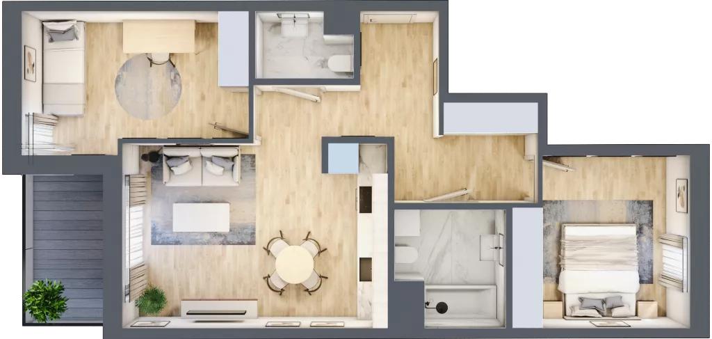 3 pokoje, mieszkanie 60,49 m², piętro 3, oferta nr E_70, 3 Ogrody, Zamienie, ul. Anyżkowa