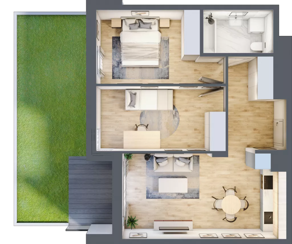 3 pokoje, mieszkanie 56,33 m², parter, oferta nr F_9, 3 Ogrody, Zamienie, ul. Anyżkowa