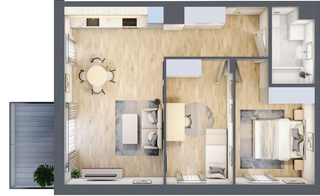 3 pokoje, mieszkanie 58,30 m², piętro 1, oferta nr F_18, 3 Ogrody, Zamienie, ul. Anyżkowa