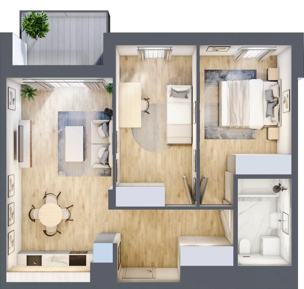 3 pokoje, mieszkanie 56,26 m², piętro 1, oferta nr F_20, 3 Ogrody, Zamienie, ul. Anyżkowa
