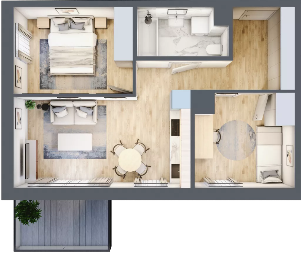 3 pokoje, mieszkanie 49,19 m², piętro 2, oferta nr G_11, 3 Ogrody, Zamienie, ul. Anyżkowa