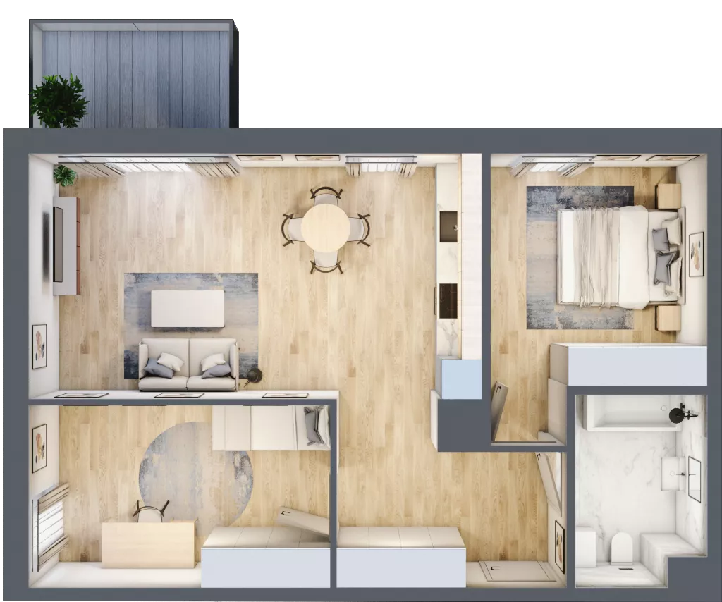 3 pokoje, mieszkanie 64,60 m², piętro 2, oferta nr G_33, 3 Ogrody, Zamienie, ul. Anyżkowa