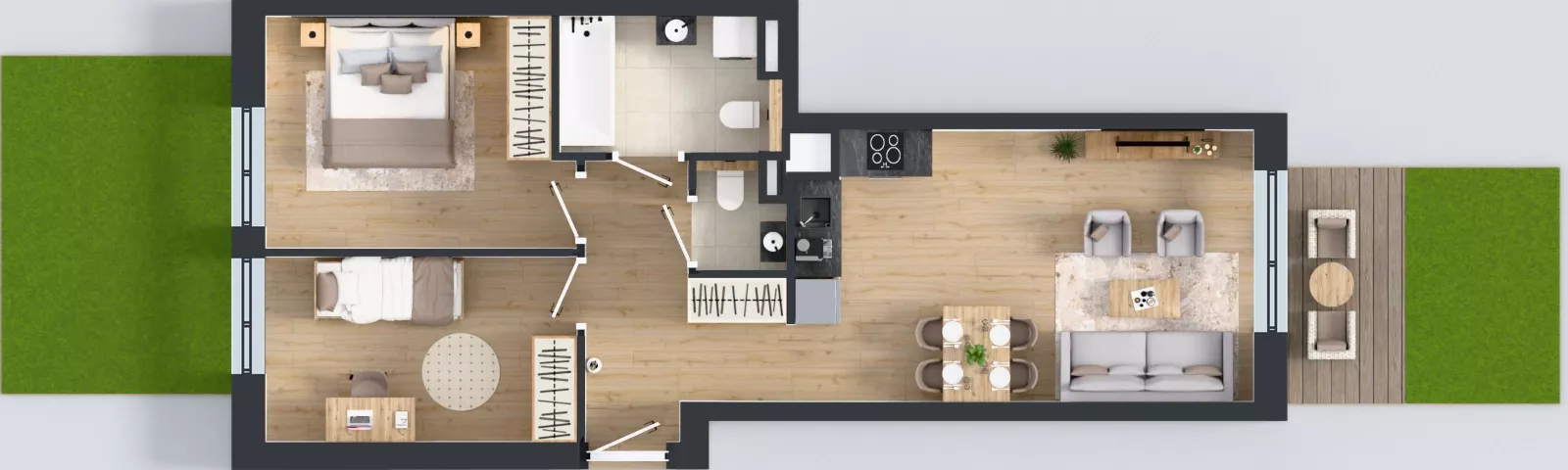 3 pokoje, mieszkanie 59,65 m², parter, oferta nr GO1/A/1/1, Goździków, Warszawa, Wawer, Marysin Wawerski, ul. Goździków