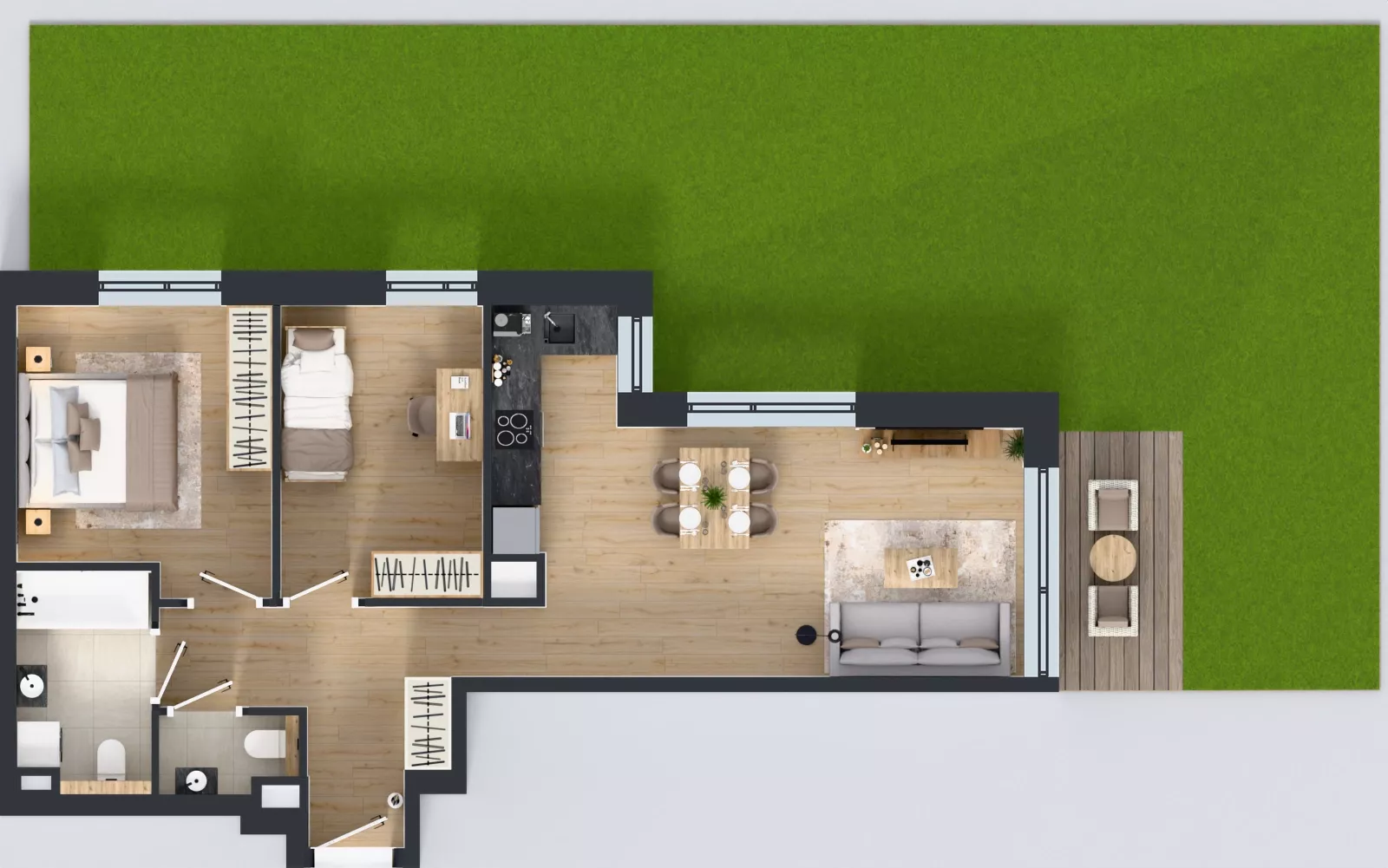 3 pokoje, mieszkanie 59,83 m², parter, oferta nr GO1/B/1/19, Goździków, Warszawa, Wawer, Marysin Wawerski, ul. Goździków
