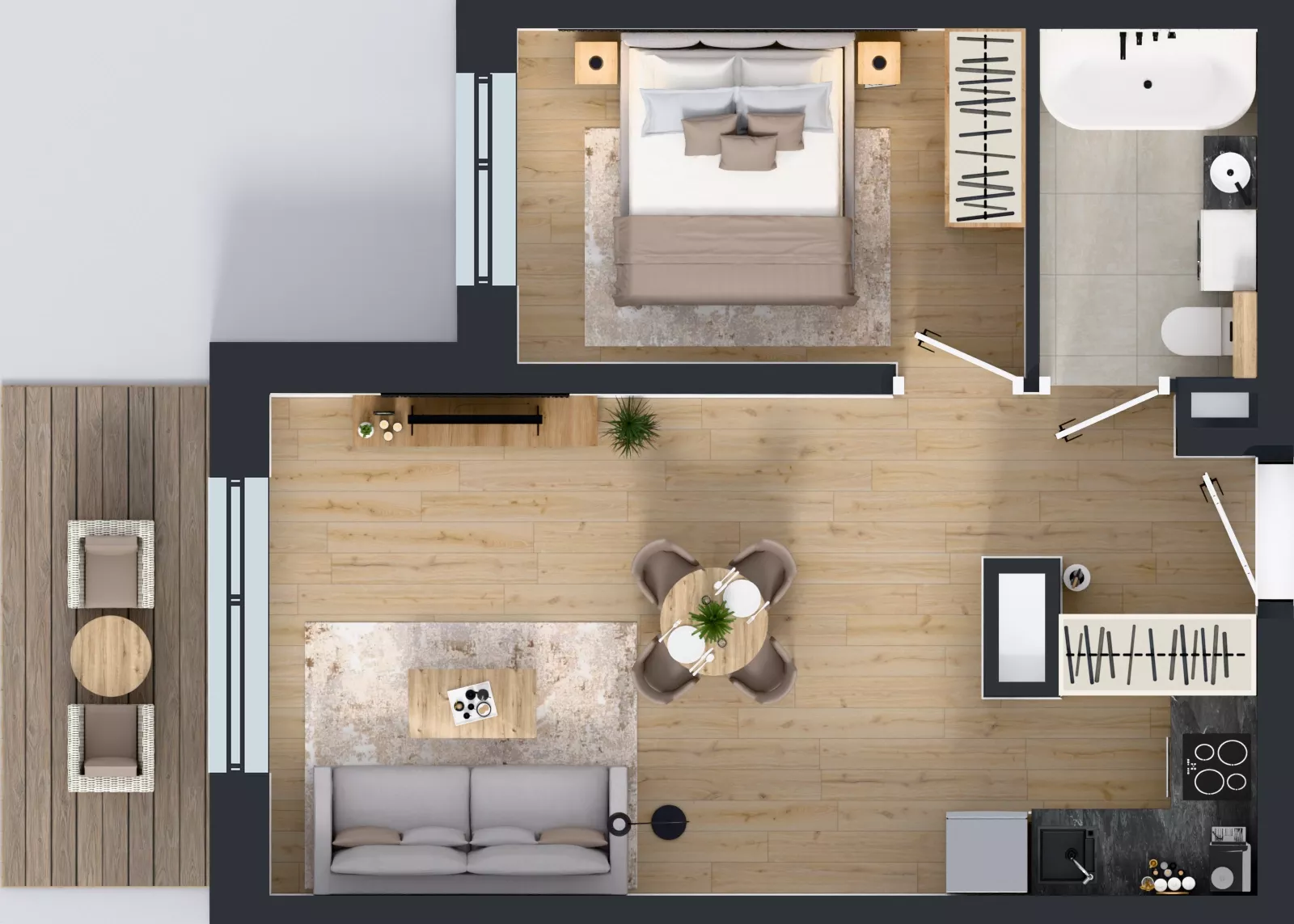 2 pokoje, mieszkanie 39,51 m², piętro 1, oferta nr GO1/B/2/38, Goździków, Warszawa, Wawer, Marysin Wawerski, ul. Goździków