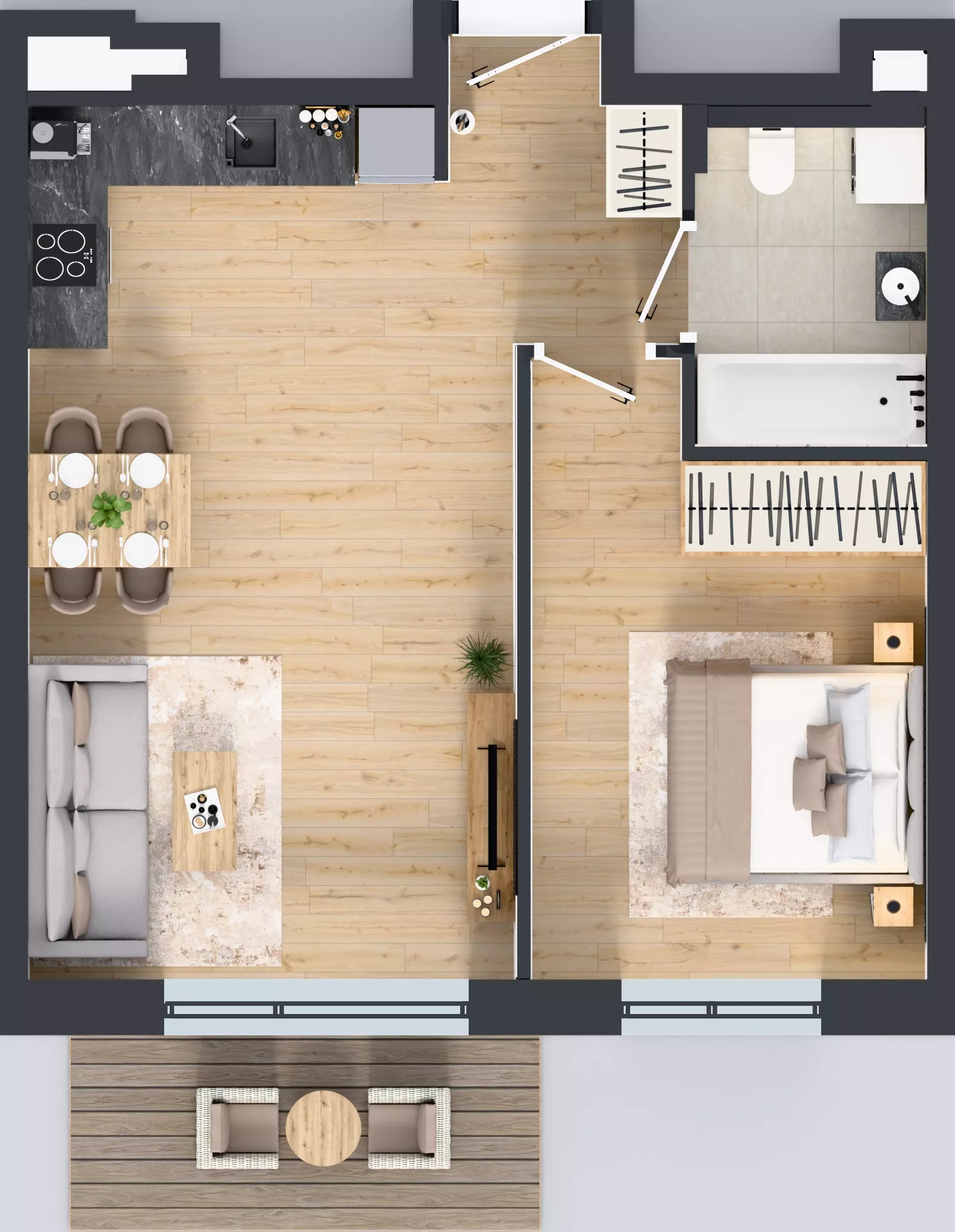 2 pokoje, mieszkanie 48,33 m², piętro 4, oferta nr GO1/A/5/13, Goździków, Warszawa, Wawer, Marysin Wawerski, ul. Goździków
