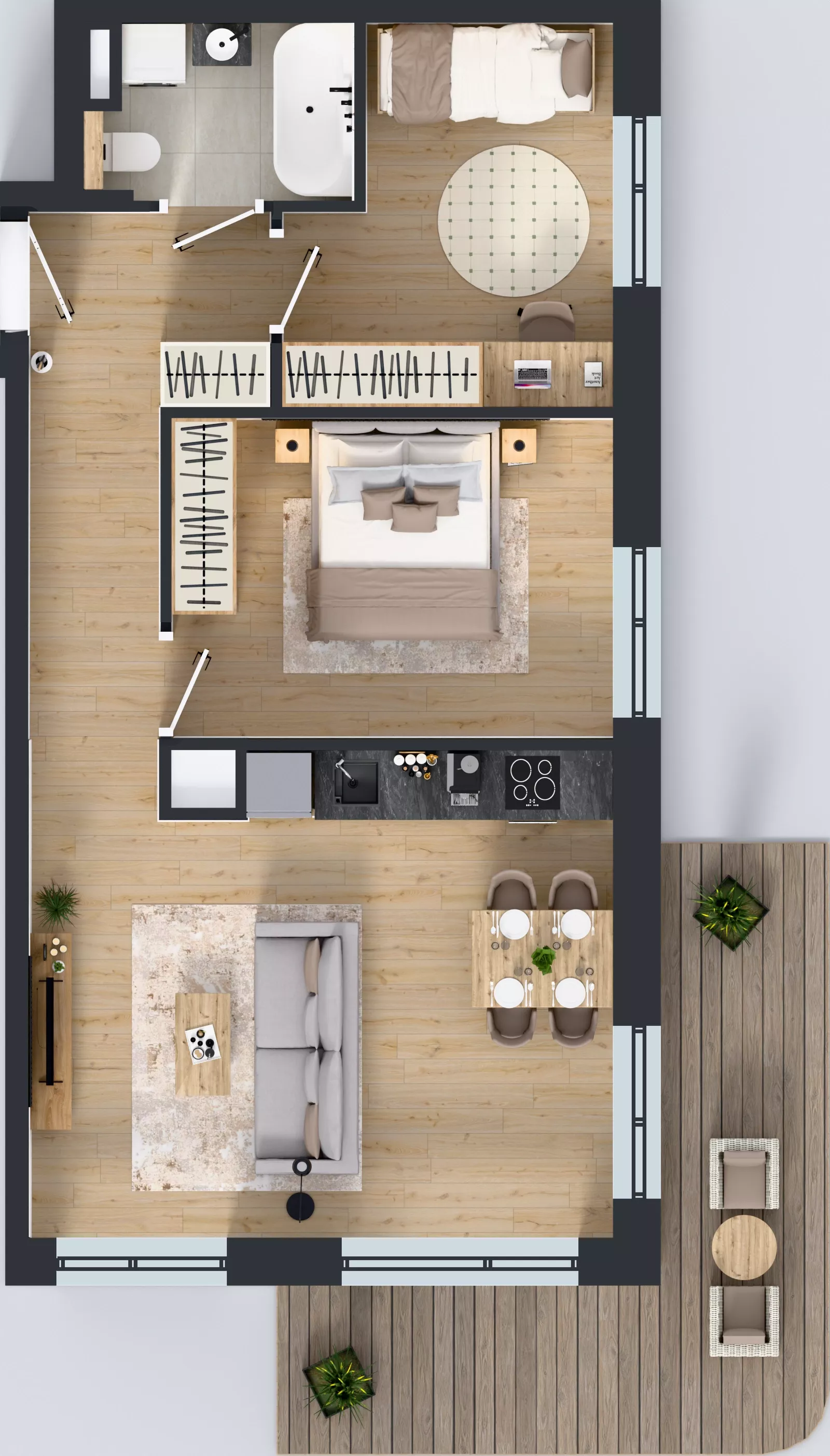 3 pokoje, mieszkanie 56,45 m², piętro 1, oferta nr GO1/B/2/35, Goździków, Warszawa, Wawer, Marysin Wawerski, ul. Goździków