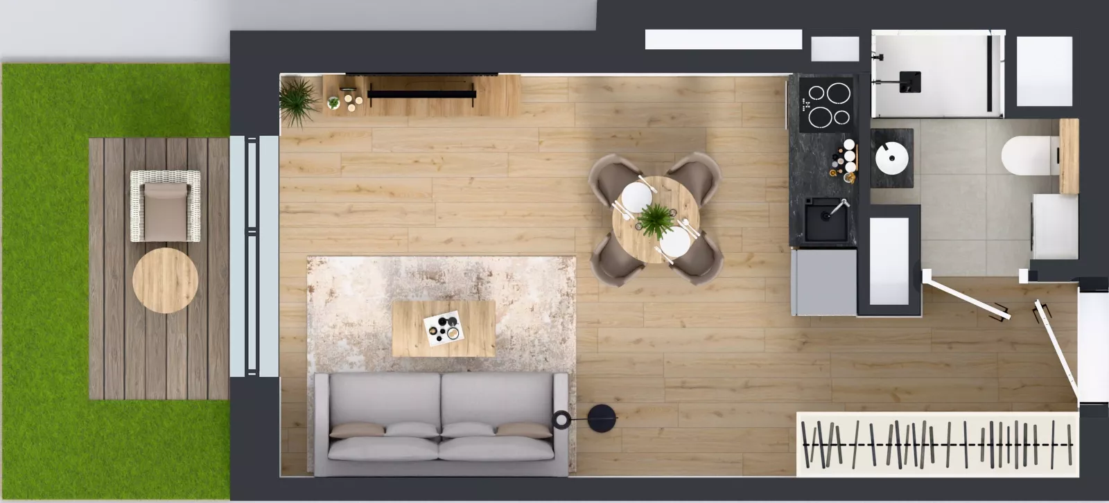1 pokój, mieszkanie 26,14 m², parter, oferta nr GO1/B/1/27, Goździków, Warszawa, Wawer, Marysin Wawerski, ul. Goździków