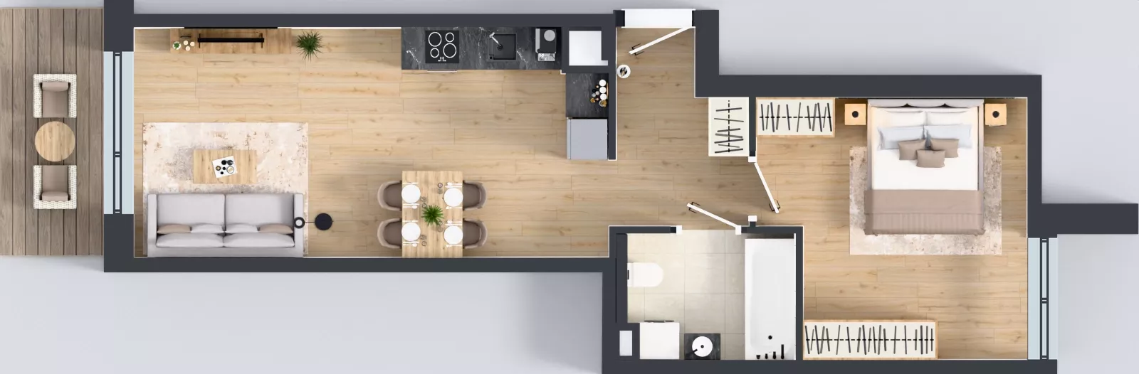 2 pokoje, mieszkanie 48,22 m², piętro 3, oferta nr GO1/B/4/51, Goździków, Warszawa, Wawer, Marysin Wawerski, ul. Goździków