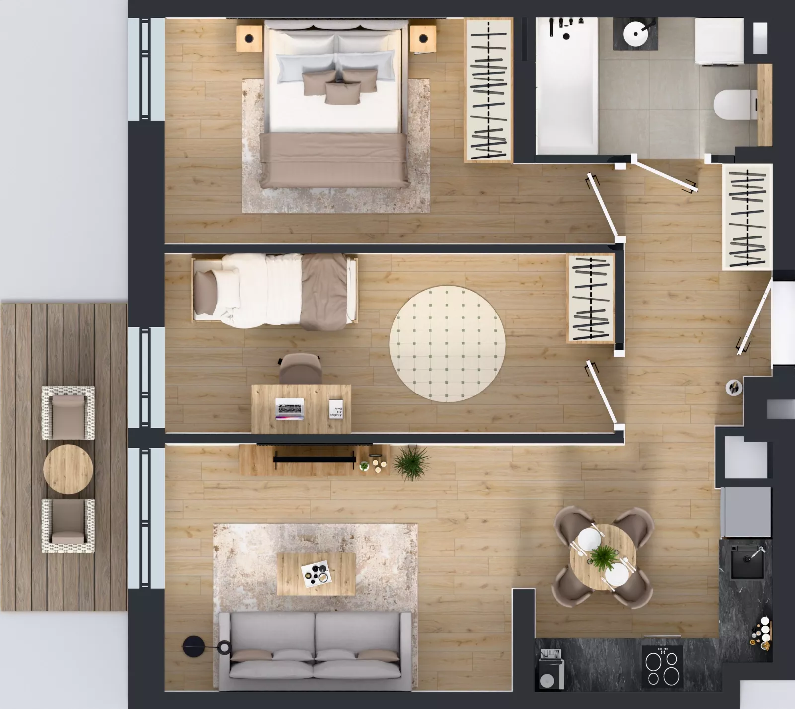 3 pokoje, mieszkanie 55,21 m², piętro 4, oferta nr GO1/B/5/70, Goździków, Warszawa, Wawer, Marysin Wawerski, ul. Goździków