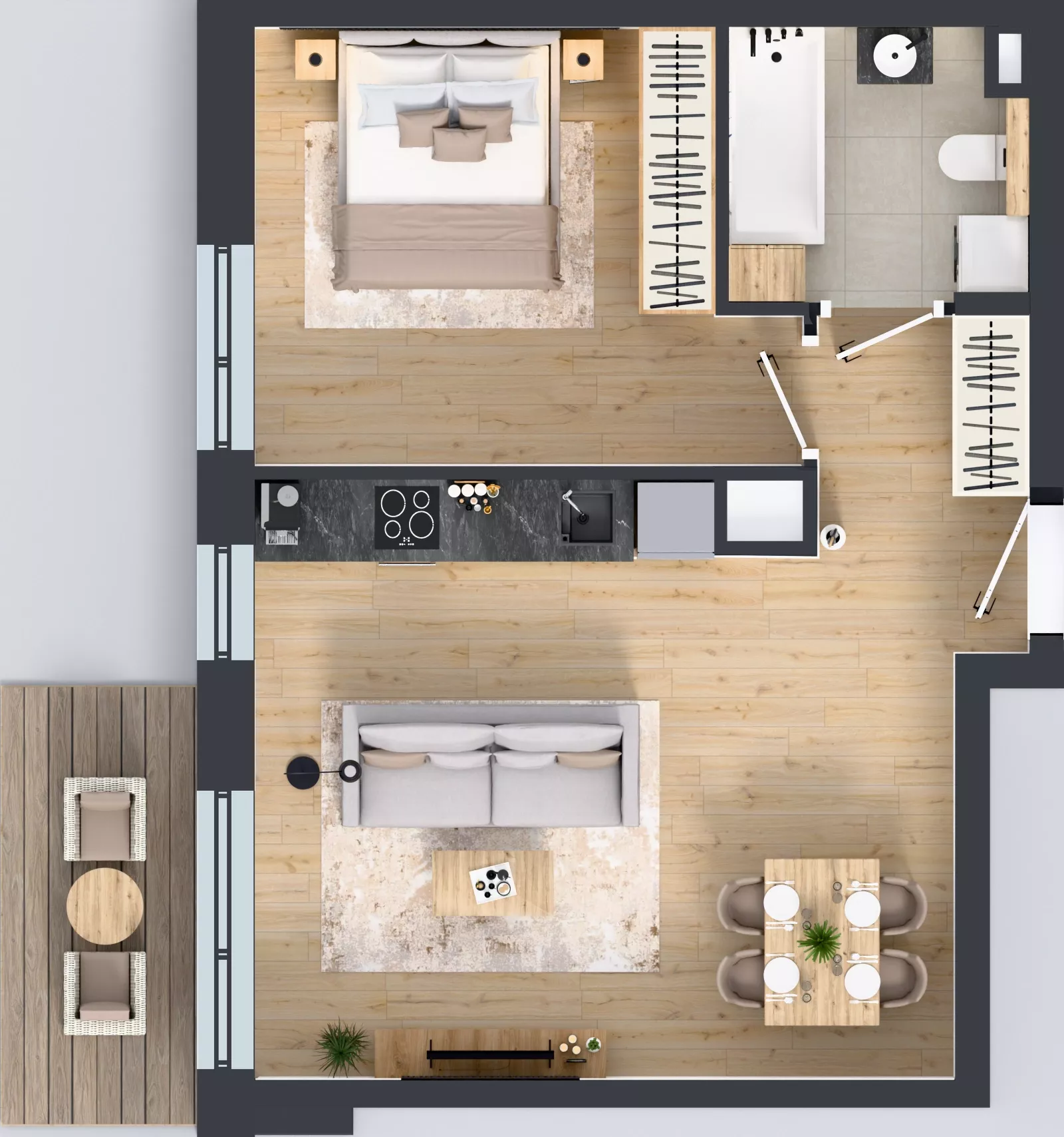 2 pokoje, mieszkanie 45,68 m², piętro 4, oferta nr GO1/B/5/72, Goździków, Warszawa, Wawer, Marysin Wawerski, ul. Goździków
