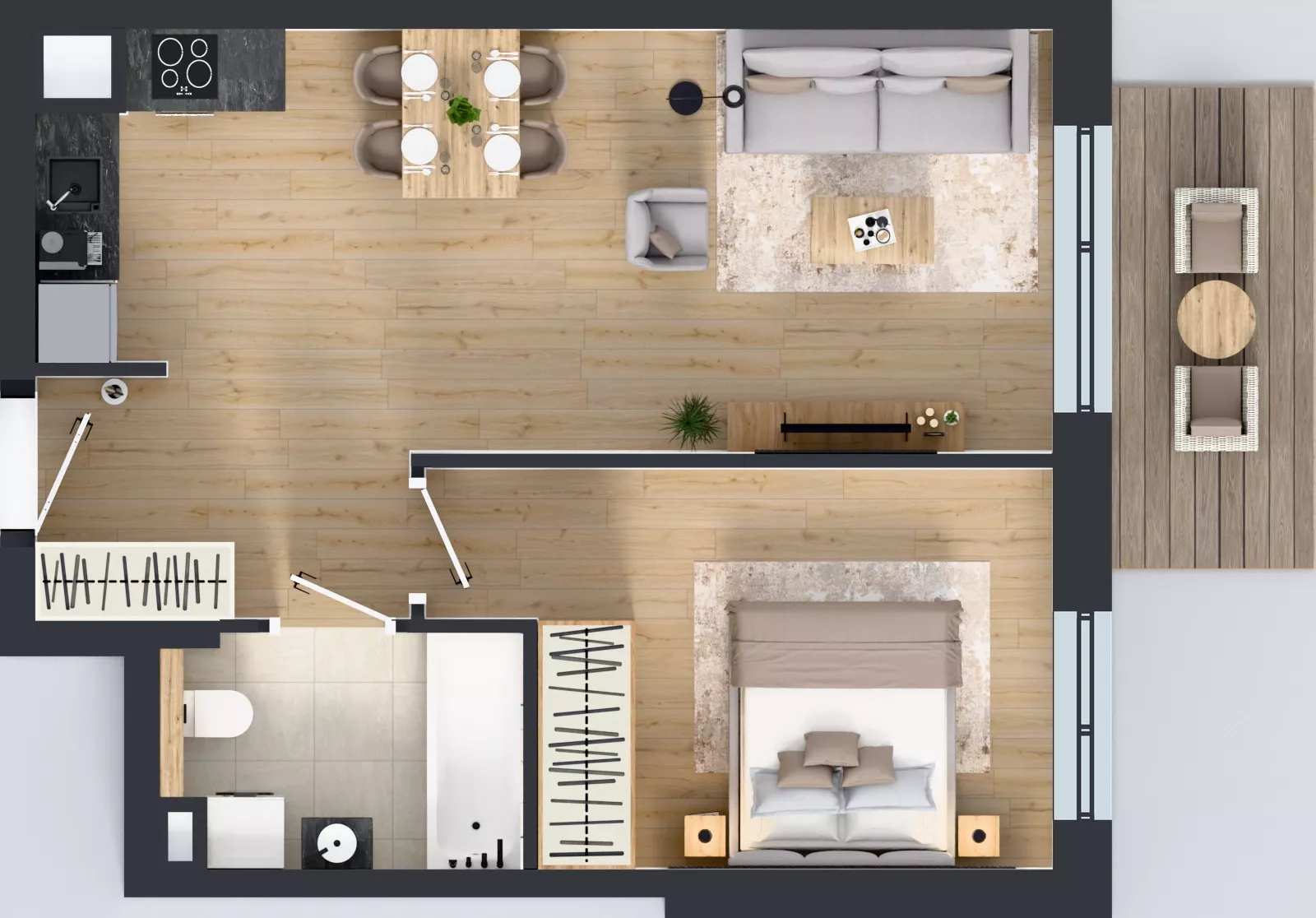2 pokoje, mieszkanie 45,87 m², piętro 5, oferta nr GO1/B/6/77, Goździków, Warszawa, Wawer, Marysin Wawerski, ul. Goździków