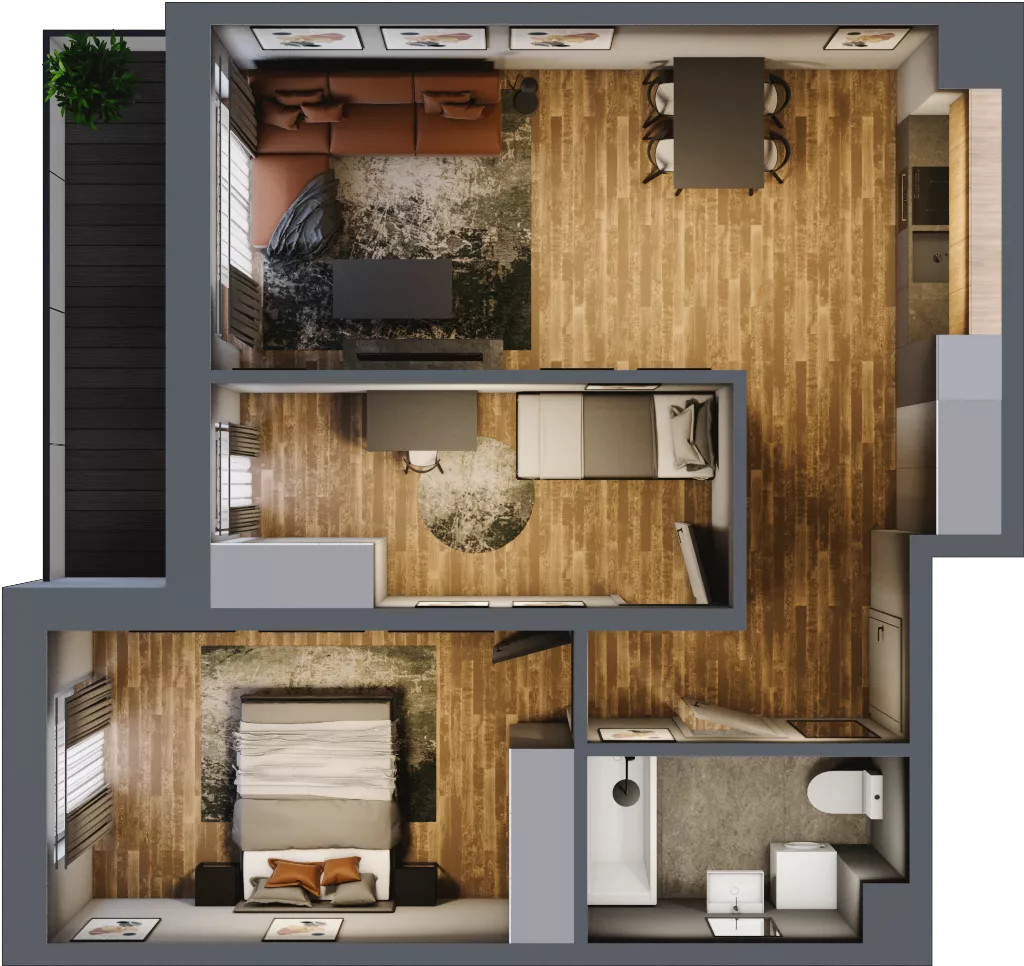3 pokoje, mieszkanie 60,38 m², piętro 2, oferta nr 13A/19, ASFALTOWA 13, Wrocław, Wojszyce, Krzyki, ul. Asfaltowa 13