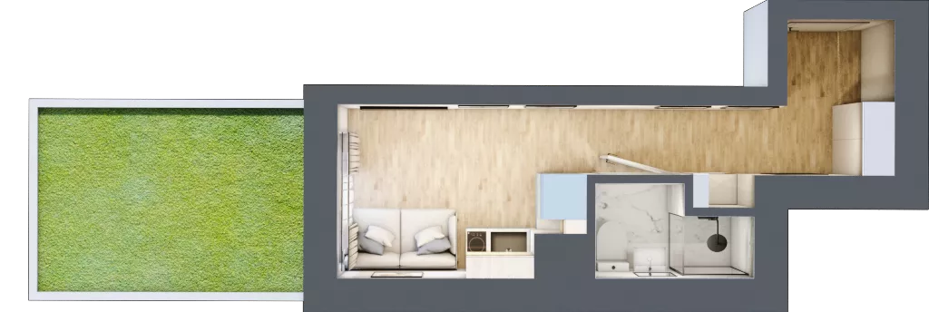 1 pokój, mieszkanie 15,05 m², parter, oferta nr 1.B.11, Żegiestowska, Wrocław, Gaj, Krzyki, ul. Żegiestowska 3