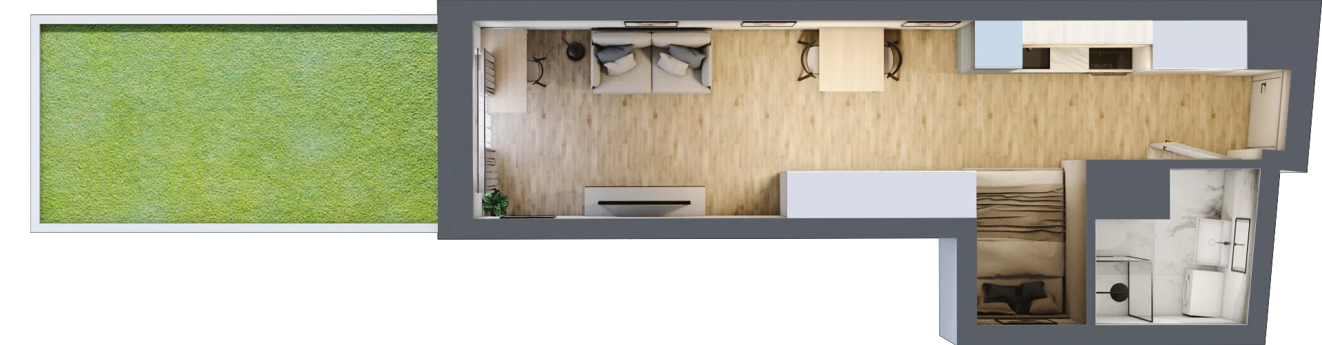 1 pokój, mieszkanie 28,72 m², parter, oferta nr 1.M.11, Żegiestowska, Wrocław, Gaj, Krzyki, ul. Żegiestowska 3
