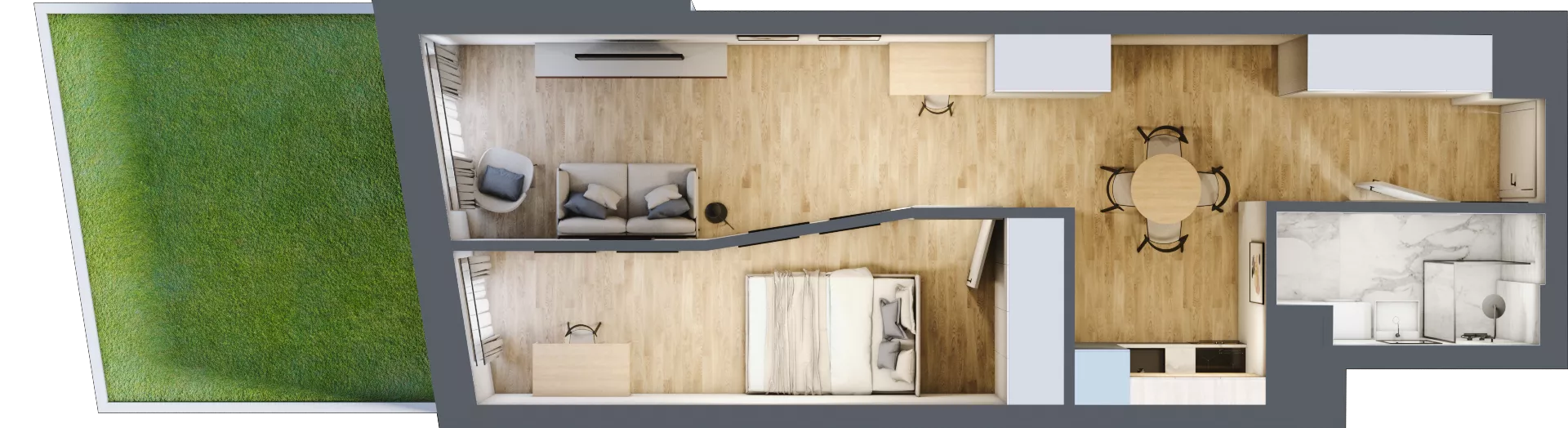 2 pokoje, mieszkanie 44,11 m², parter, oferta nr 1.M.16, Żegiestowska, Wrocław, Gaj, Krzyki, ul. Żegiestowska 3