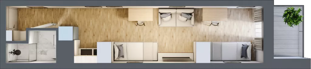 1 pokój, mieszkanie 25,61 m², piętro 1, oferta nr 2.M.08, Żegiestowska, Wrocław, Gaj, Krzyki, ul. Żegiestowska 3