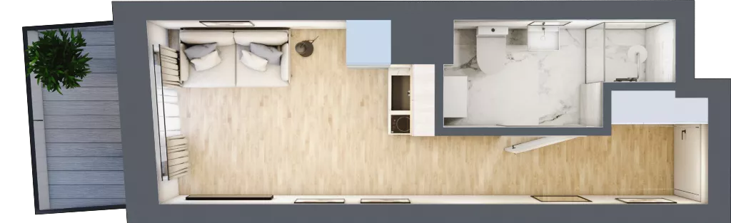 1 pokój, mieszkanie 16,96 m², piętro 2, oferta nr 3.B.08, Żegiestowska, Wrocław, Gaj, Krzyki, ul. Żegiestowska 3