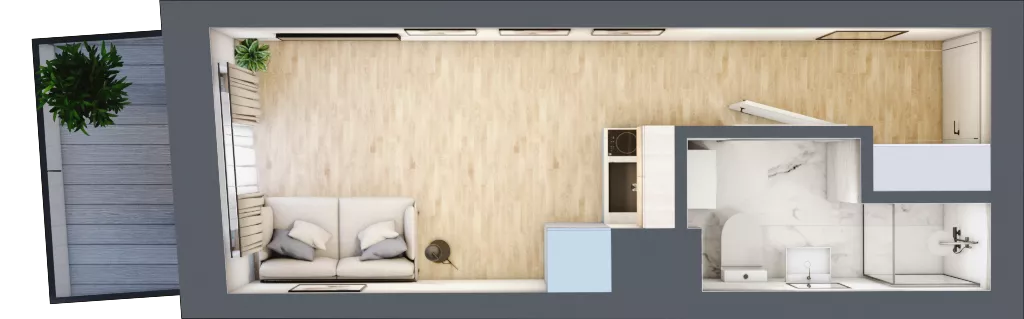 1 pokój, mieszkanie 17,02 m², piętro 2, oferta nr 3.B.09, Żegiestowska, Wrocław, Gaj, Krzyki, ul. Żegiestowska 3