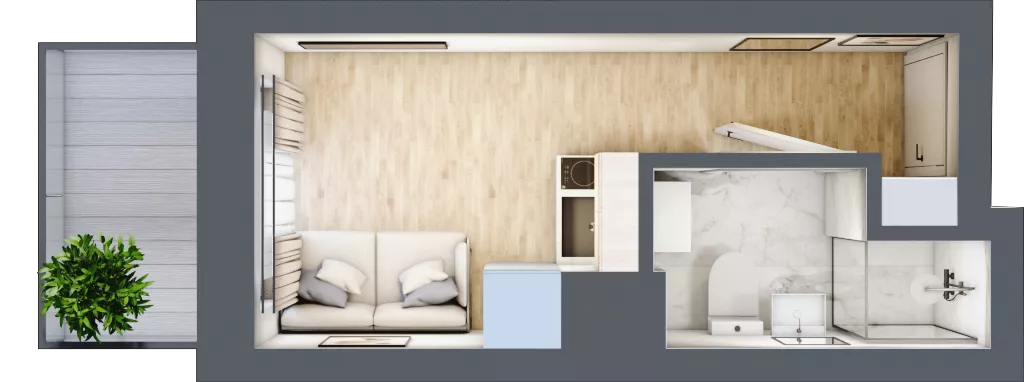 1 pokój, mieszkanie 12,87 m², piętro 2, oferta nr 3.B.12, Żegiestowska, Wrocław, Gaj, Krzyki, ul. Żegiestowska 3