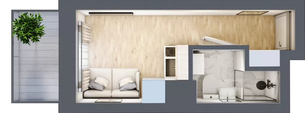 1 pokój, mieszkanie 12,36 m², piętro 2, oferta nr 3.B.13, Żegiestowska, Wrocław, Gaj, Krzyki, ul. Żegiestowska 3