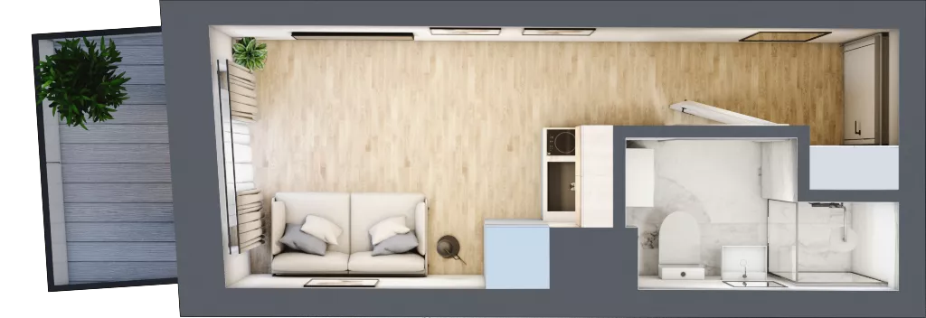 1 pokój, mieszkanie 14,96 m², piętro 3, oferta nr 4.B.10, Żegiestowska, Wrocław, Gaj, Krzyki, ul. Żegiestowska 3