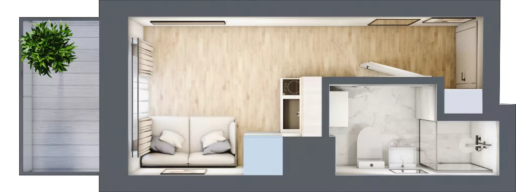 1 pokój, mieszkanie 12,87 m², piętro 3, oferta nr 4.B.12, Żegiestowska, Wrocław, Gaj, Krzyki, ul. Żegiestowska 3